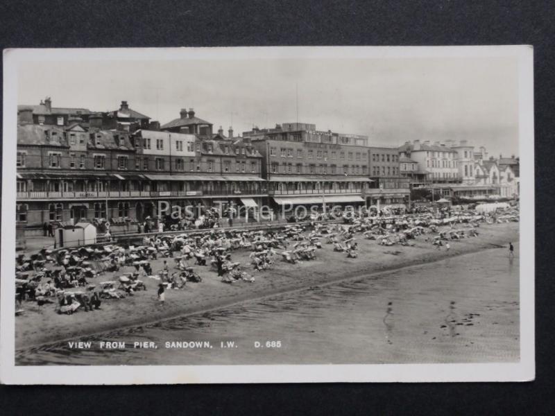 Isle of Wight: View from Pier, SANDOWN - Old RP Postcard by G.Dean & Co D.685