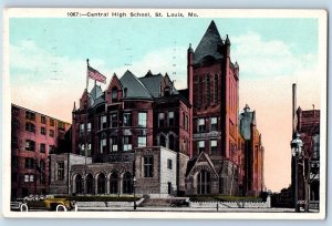 St. Louis Missouri Postcard Central High School Exterior Building 1923 Vintage