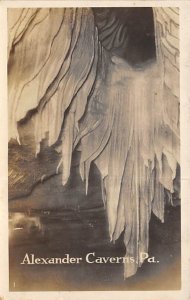 Alexander Caverns Pennsylvania, USA 1941 Missing Stamp real photo