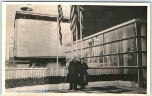 1937 Paris Exposition RPPC American Pavilion Real Photo Expo Czechoslovakia A6