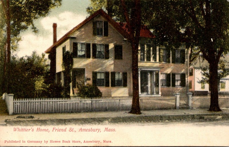 Massachusetts Amesbury Whittier's Home On Friend Street