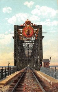 Syzran Russia Alexander Railroad Bridge Vintage Postcard AA110473