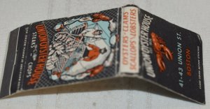 Union Oyster House Boston 20 Strike Matchbook Cover