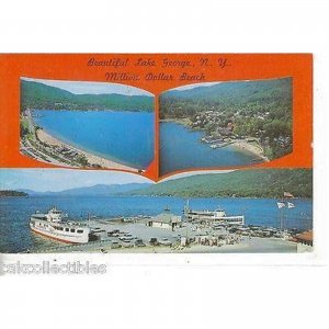 Multi View Post Card-Beautiful Lake George,New York (Million Dollar Beach)