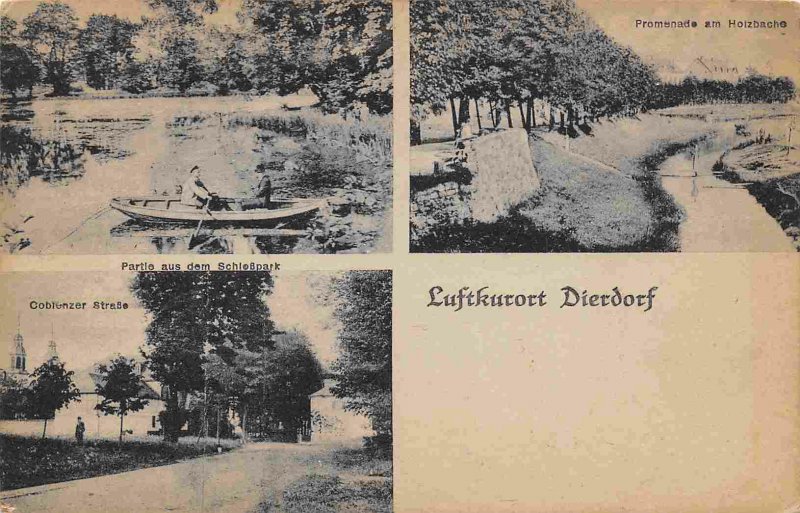 Luftkurort Dierdorf Boating Holzbache Koblenz Strasse Germany 1919 postcard