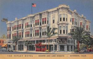 Riverside California The Tetley Hotel Exterior View Antique Postcard J77715