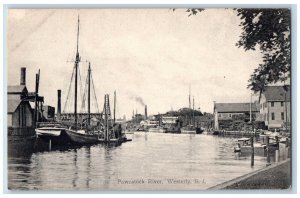 Westerly Rhode Island RI Postcard View Of Pawcatuck River c1910's Antique