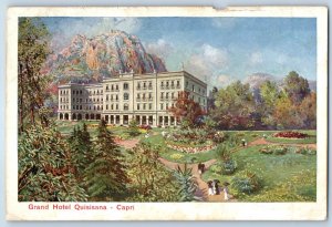 Naples Campania Italy Postcard Grand Hotel Quisisana Capri 1913 Antique Posted