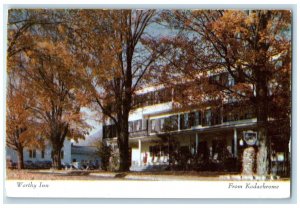 c1920's Worthy Inn Hotel & Restaurant Building View Manchester Vermont Postcard