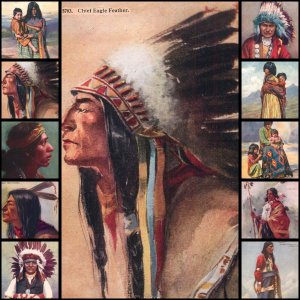 Lot of 10 vintage American natives culture & ethnicity postcards