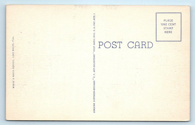 ARCADIA, FL Florida ~ US POST OFFICE c1940s DeSoto County Linen  Postcard
