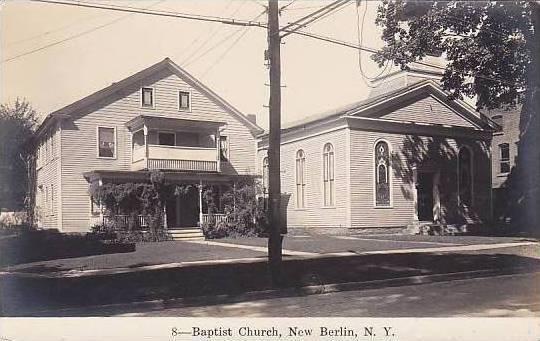 New York New Berlin Baptist Church Real Photo RPPC