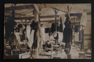 Mint USA Real Picture Postcard RPPC Us Army Camp Lee VA Barracks Interior