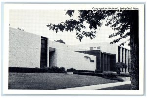 c1940 Congregation Kodimoh Exterior Building Springfield Massachusetts Postcard