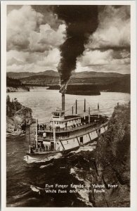 Steamer White Horse Five Finger Rapids YT White Pass & Yukon Route Postcard H18