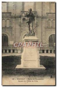 Old Postcard Neuilly Parmentier Square Statue of & # 39Hotel City