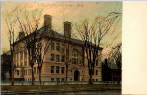 Vintage Massachusetts Postcard - Lowell - High School