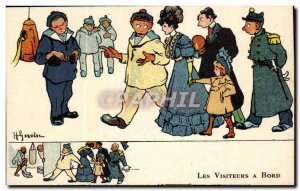 Sailor-Fantasy-Humor-Bateau The Visitors On Board -Carte Postale Ancienne Ill...