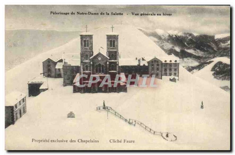 Postcard Old Pilgrimage of Our Lady of La Salette General view winter Propert...