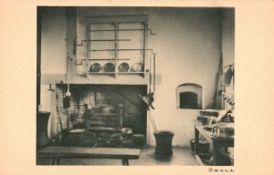 Vintage Postcard 1930's Fireplace & Oven Family Kitchen Mount Vernon VA Virginia