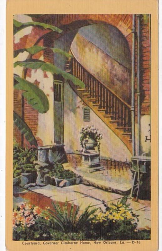 Louisiana New Orleans Governor Claiborne Home Courtyard Dexter Press