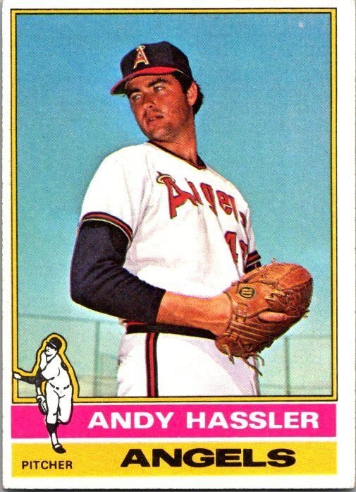 1976 Topps Baseball Card Andy Hassler California Angels sk13409