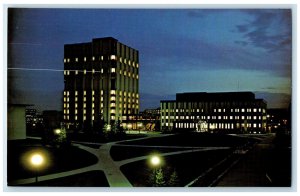 c1950's The University of Calgary Night Scene Alberta Canada Postcard
