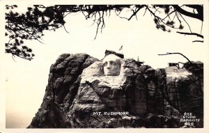 Real Photo RPPC, George Washington, Mt Rushmore, Black Hills, SD, Old Postcard 