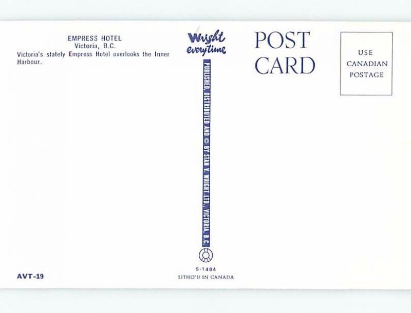 Unused Pre-1980 HOTEL SCENE Victoria - Vancouver Island BC B0748