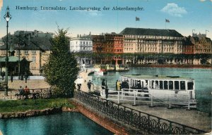 Navigation & sailing themed old postcard Hamburg city water transport ships
