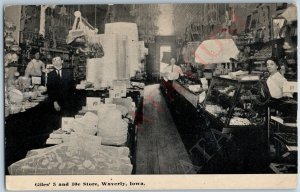 c1910s Waverly, IA Giles 5c Store Inside Counter Shop 10 Cent Dry Goods PC A194