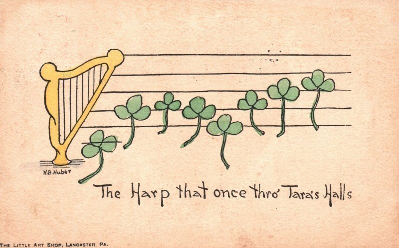 ?Vintage Postcard 1911 The Harp That Once Thro Tara's Halls by Little Art Shop