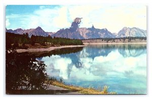 Jackson Lake Wyoming Teton Range c1962 Postcard