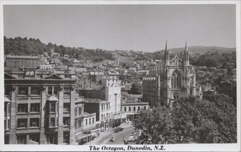 RPPC Postcard The Octagon Dunedin NZ New Zealand