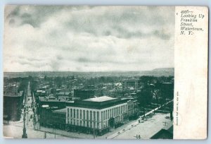 Watertown New York NY Postcard Looking Up Franklin Street Buildings 1905 Vintage
