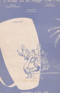 I Want To Be Happy Cha Cha Tommy Dorsey 1950s Sheet Music