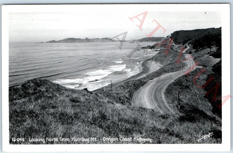 c1940s Curry County, OR RPPC Humbug Mountain Oregon Coast Highway Sawyers A164