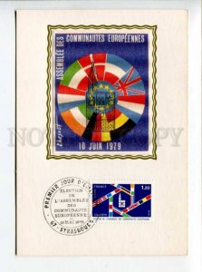 422373 FRANCE 1979 assembly European Parliament bu Chesnot FLAGS maximum card