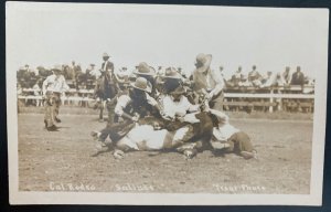 Mint USA Real Picture Postcard Cowboys At California rodeo Salinas Trout Photo