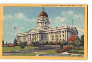 Salt Lake City Utah UT Postcard 1930-1950 Utah State Capitol Building
