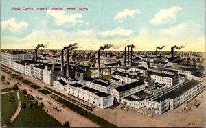 Postcard Post Cereal Plant in Battle Creek, Michigan