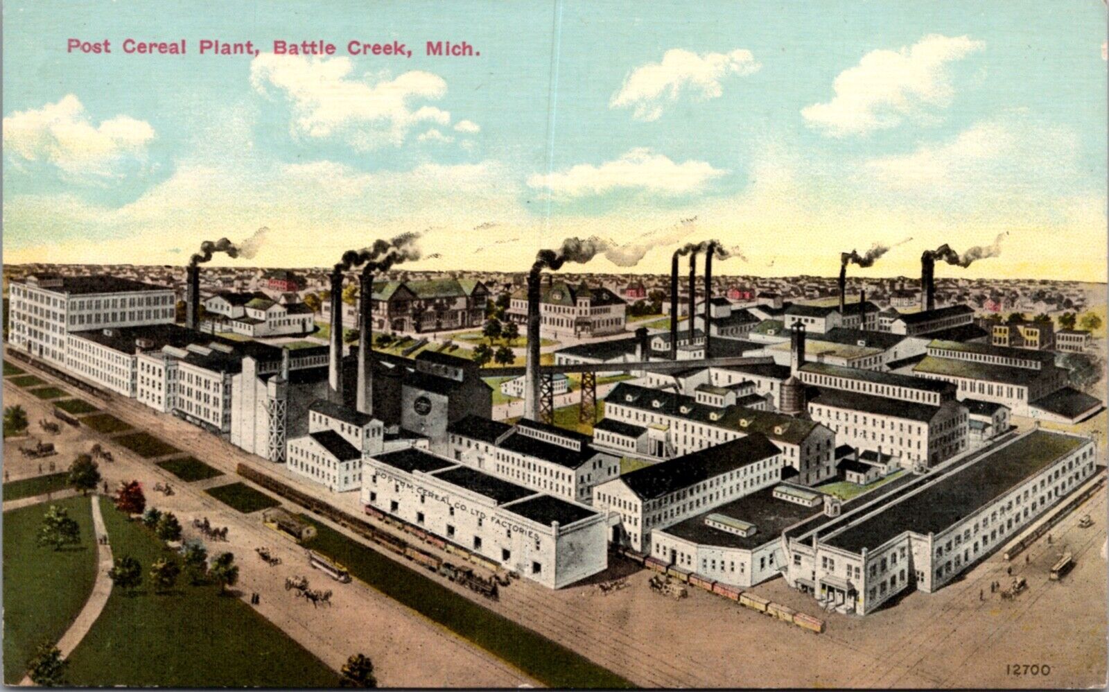 Postcard Post Cereal Plant in Battle Creek, Michigan United States Michigan Other