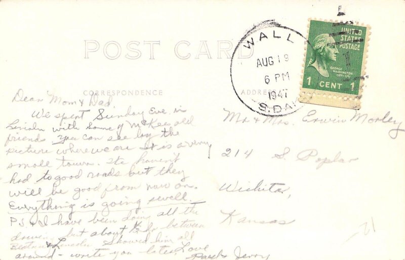 c.'40s, Real Photo RPPC, Main Street, Murdo, South Dakota, SD, Old Postcard
