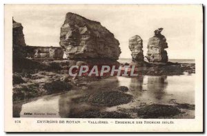 Old Postcard From Around Royan Vallieres Ensemble Des Rochers isolated