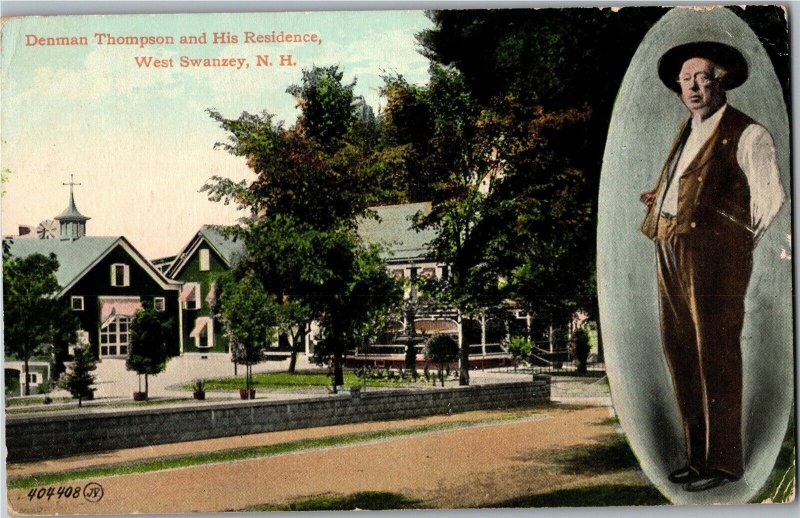 Actor Playwright Denman Thompson Residence West Swanzey c1910 Vtg Postcard U21