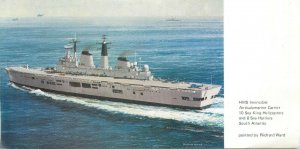 Postcard Transportation HMS Invincible Antisubmarine Carrier