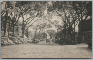 NANTUCKET MA LOWER MAIN STREET VINTAGE POSTCARD