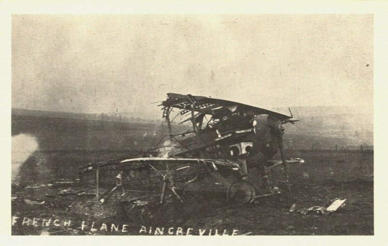 French Plane Aincreville Crashed World War 2 Aircraft Postcard 04.17 