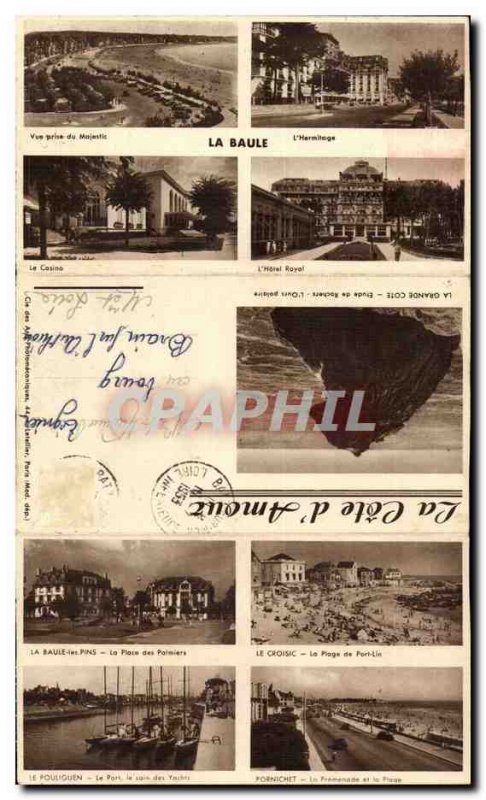 Old Postcard CARTE DEPLIANTE La Baule Majestic Hermitage Hotel Casino Royal