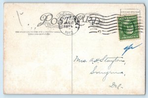 1912 Forth Worth Texas Vintage Postcard Carnegie Public Library Building Posted